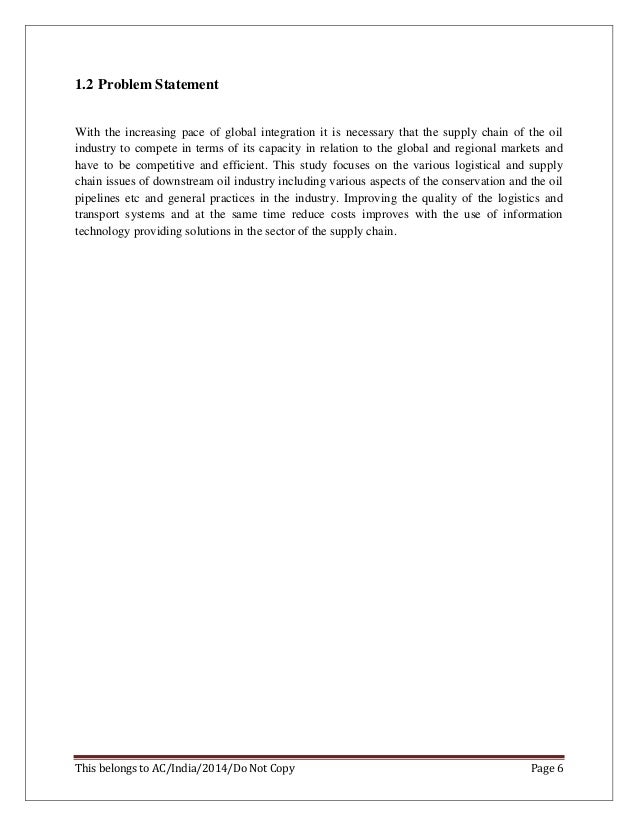 Dissertation reports supply chain management